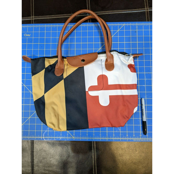 route one apparel Handbags - Womens Route One Apparel vegan leather Maryland flag purse handbag Tote Bag